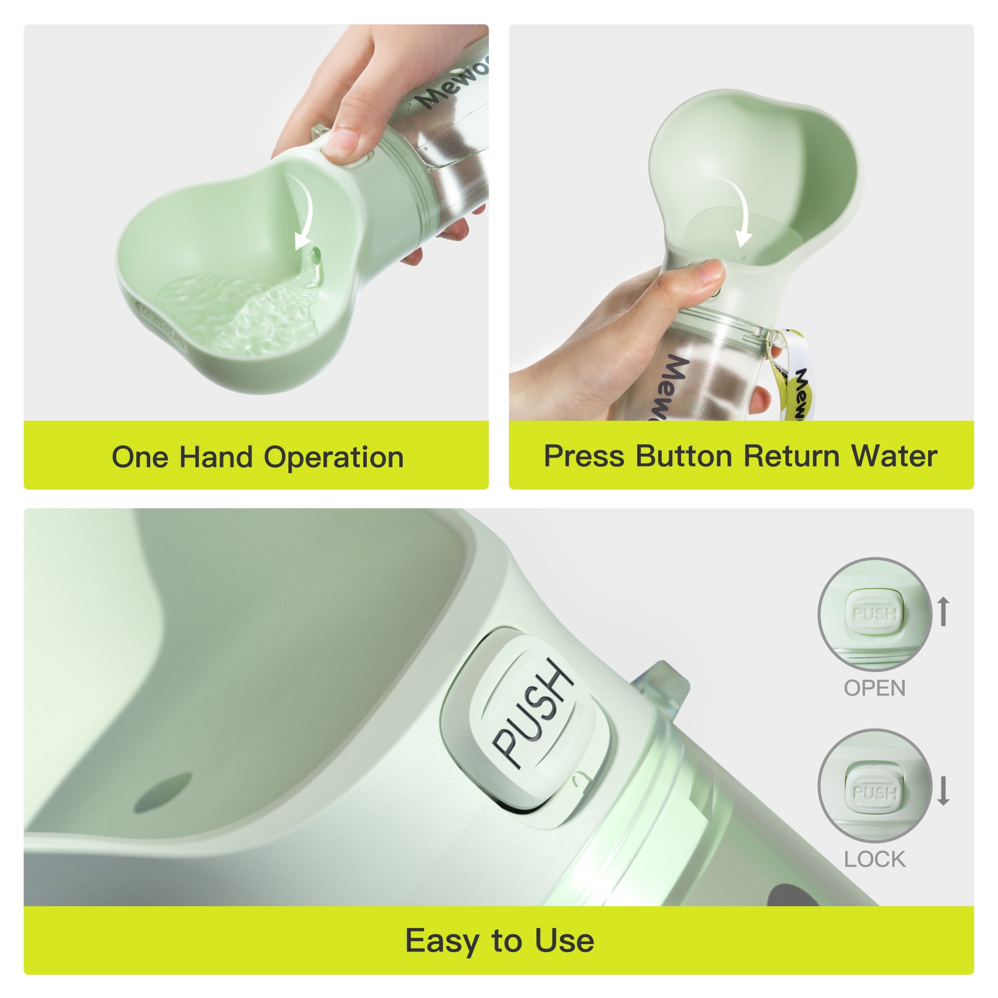 MeewooFun 2-in-1 Dog Water Bottle