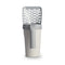 Gray and white pet litter scoop on a white background