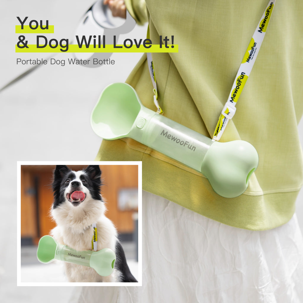 MeewooFun 2-in-1 Dog Water Bottle