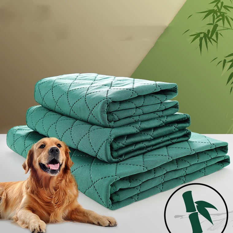 Foldable Bamboo Cooling Pet Mat, Portable & Breathable