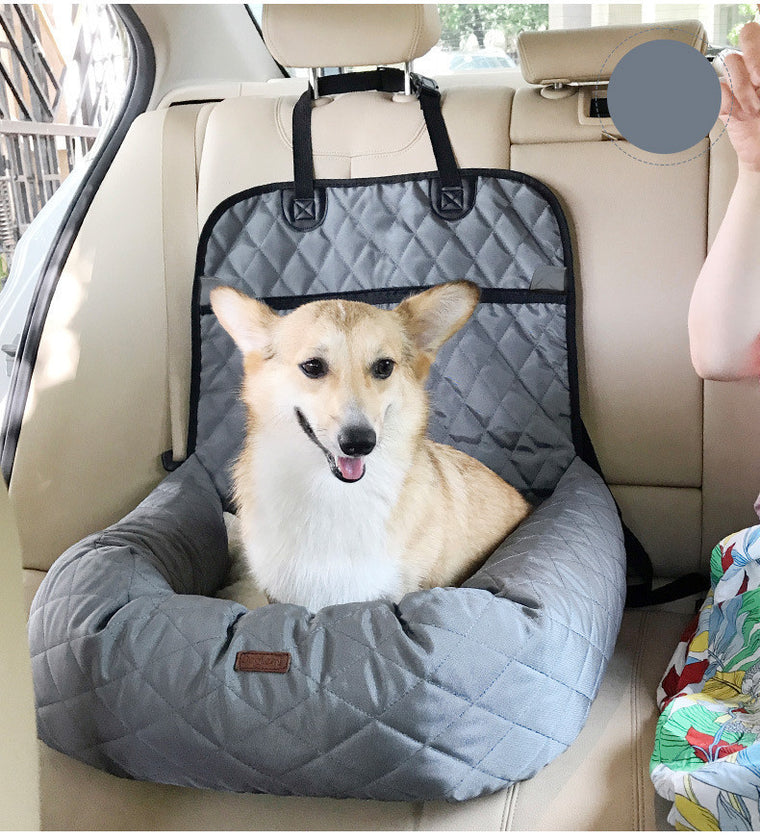 2-in-1 Dog Car Seat & Bed – Foldable Travel Bed