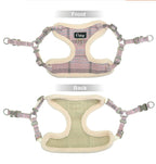 Pet harness shown from front and back on a white background