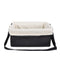 Pet carrier with sherpa lining on a white background