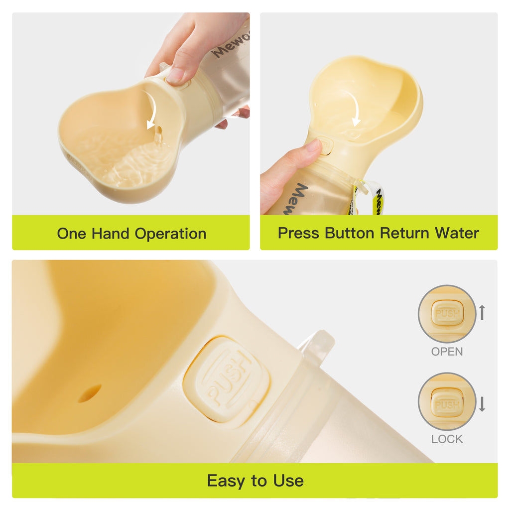 MeewooFun 2-in-1 Dog Water Bottle
