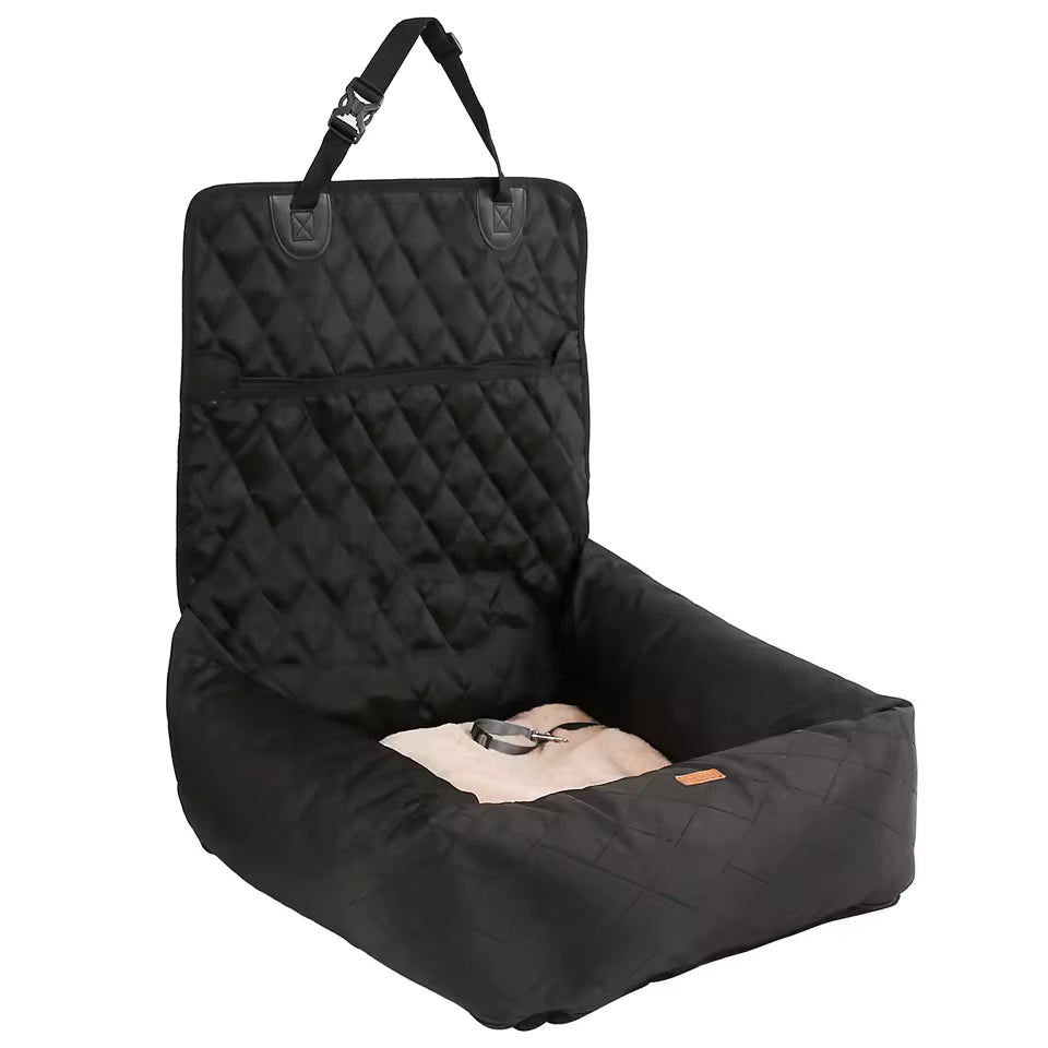 2-in-1 Dog Car Seat & Bed – Foldable Travel Bed