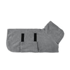 Gray towel set with a pouch on a white background