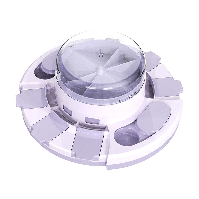 Clear plastic component on a white background