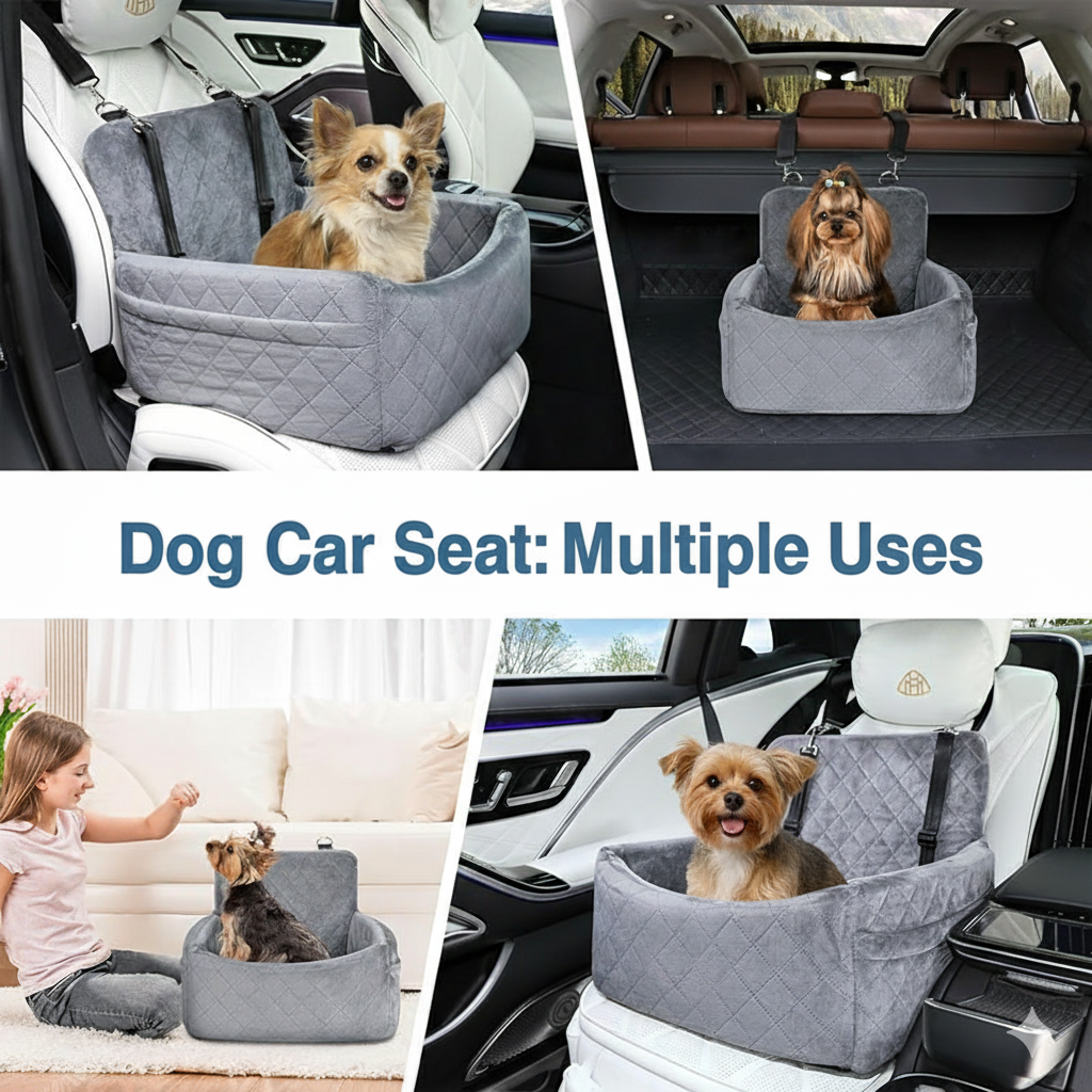 Dog Car Seat Bed – Safe, Comfortable & Washable Travel Booster