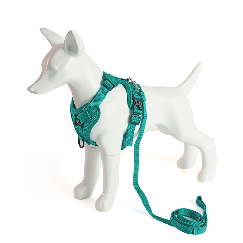 Reflective Adjustable Mesh Pet Harness and Leash Set