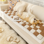 Cozy Fleece-Lined Non-Slip Sofa Protector