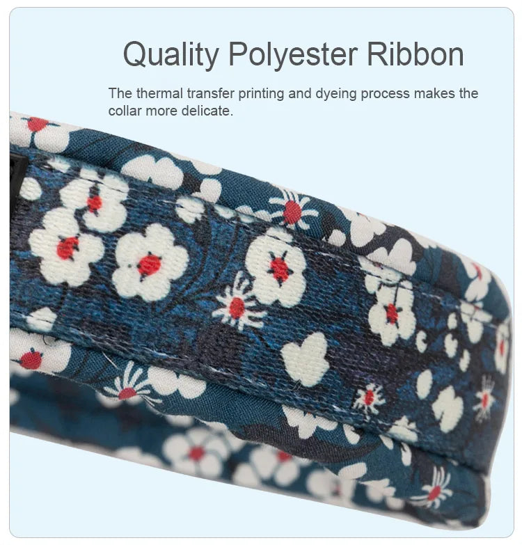 Truelove Floral Cotton Dog Collar & Leash Set