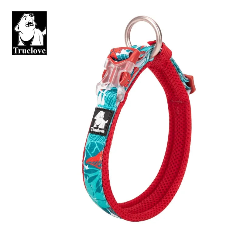Truelove Floral Dog Collar, Adjustable Soft Cotton Design
